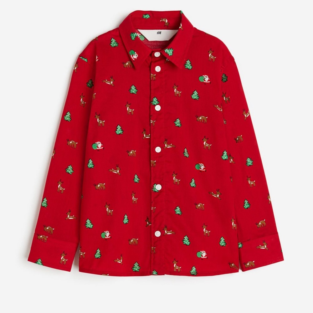 Reindeer and Santa Button up shirt